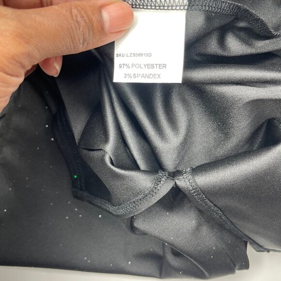 chicme Black Lace Mock Neck Open Back Sparkle Cocktail Dress XL - Picture 15 of 16